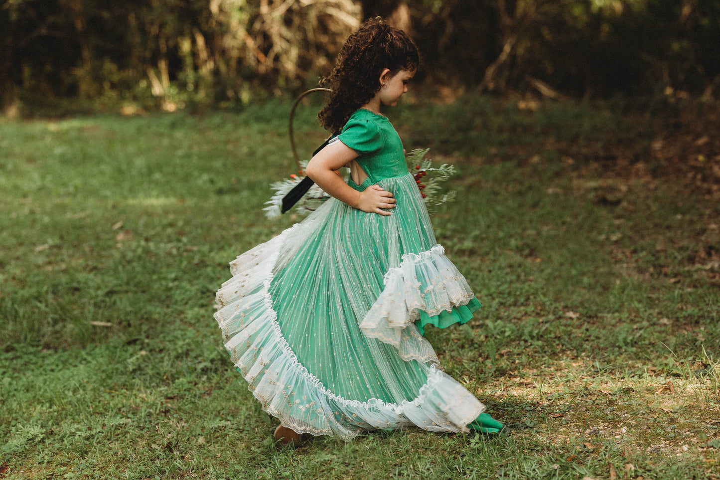 Analee's Enchanted Emerald Holiday Dress - ship on 12/13 Priority