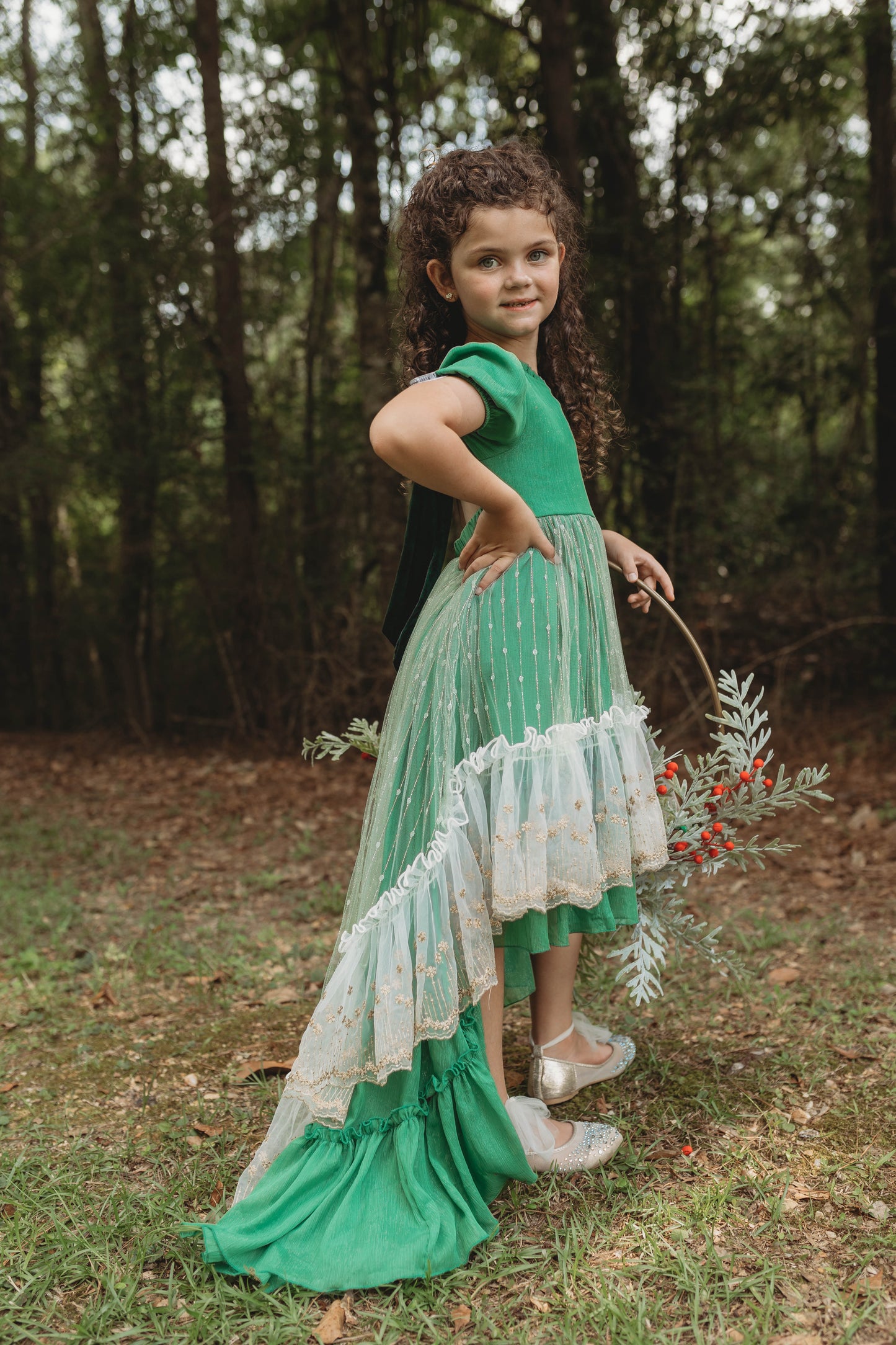 Analee's Enchanted Emerald Holiday Dress - ship on 12/13 Priority