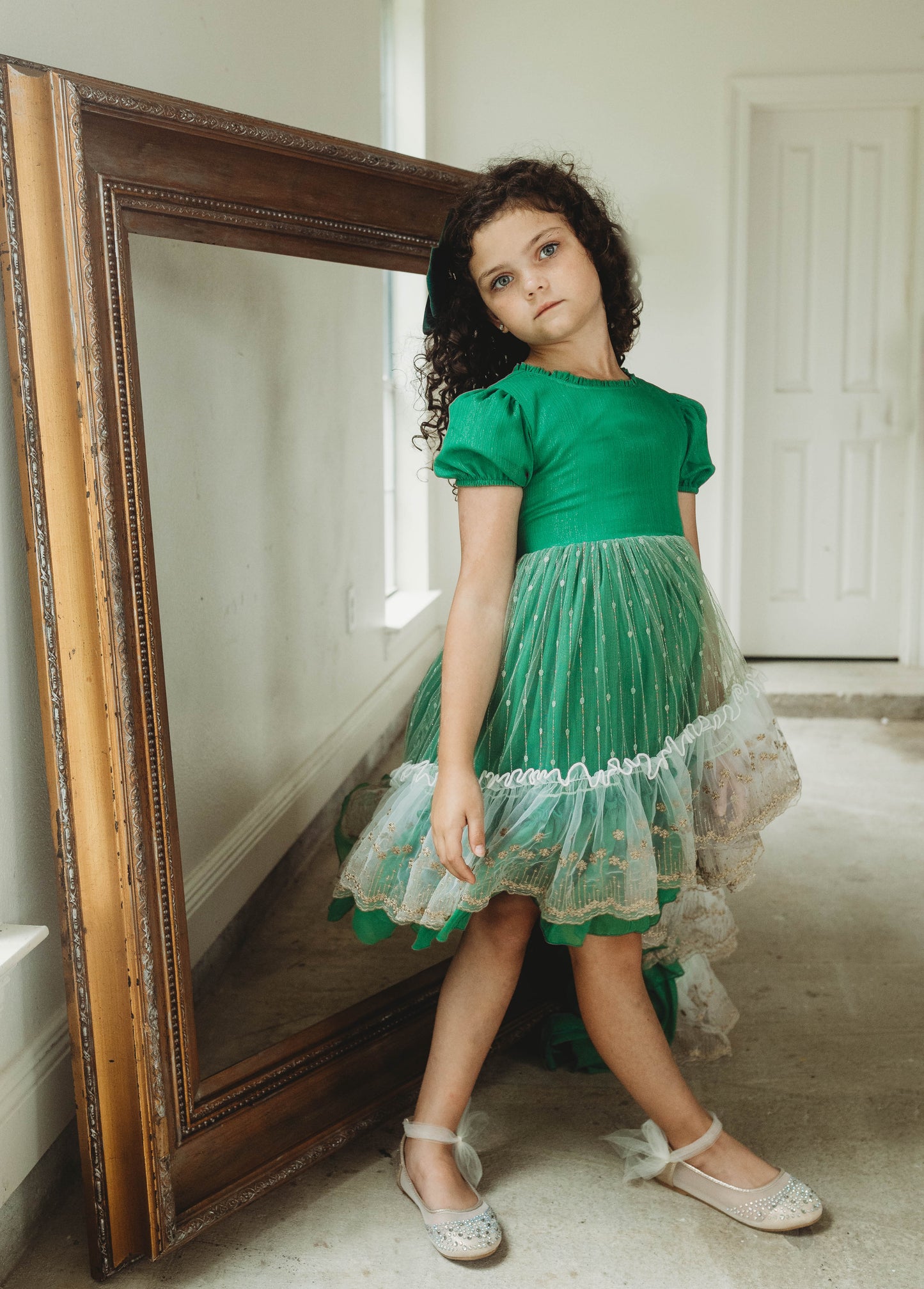 Analee's Enchanted Emerald Holiday Dress - ship on 12/13 Priority