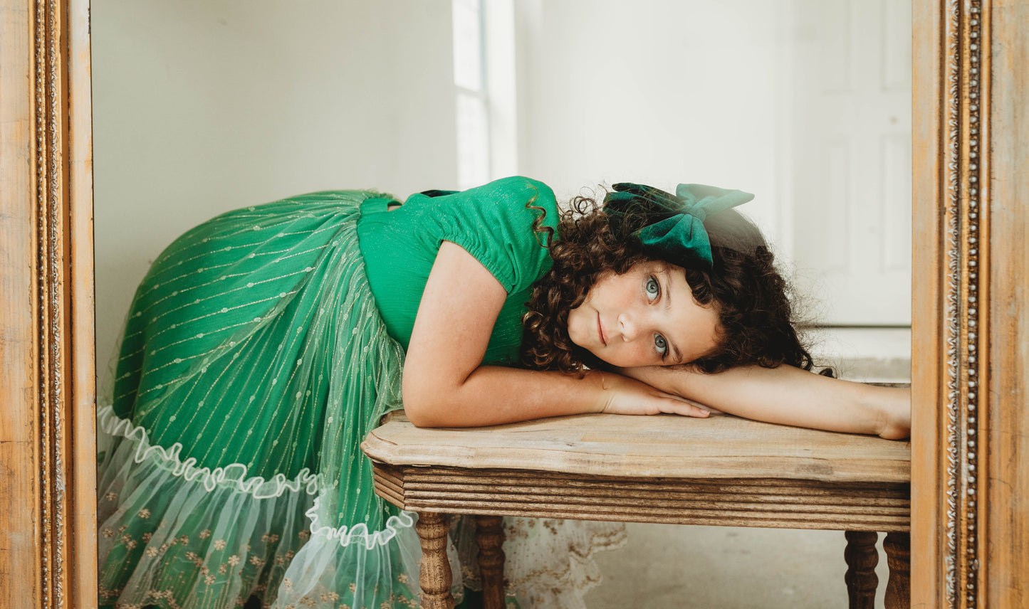 Analee's Enchanted Emerald Holiday Dress - ship on 12/13 Priority