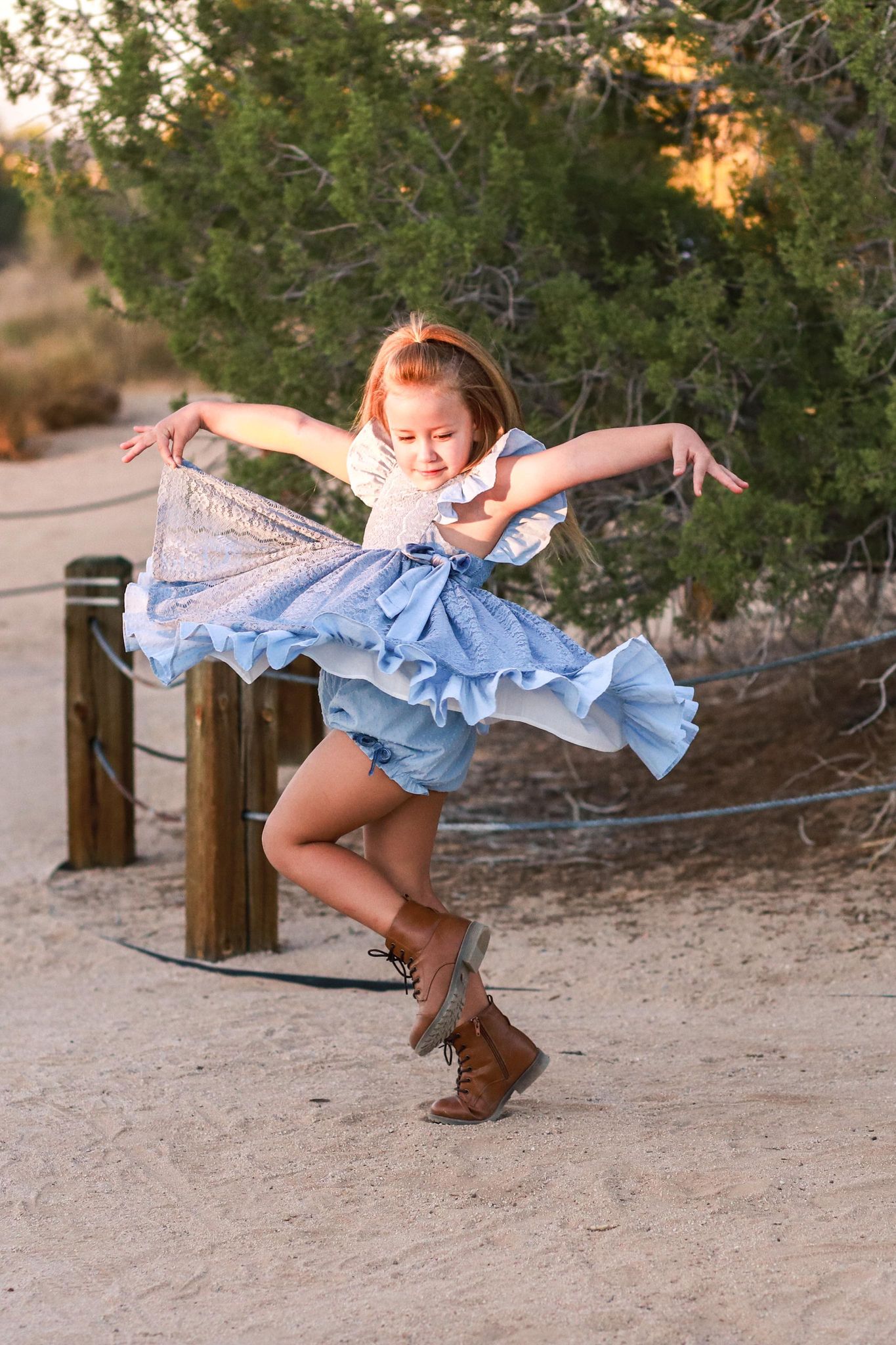 Riley's Vintage Blue Lace Pinafore