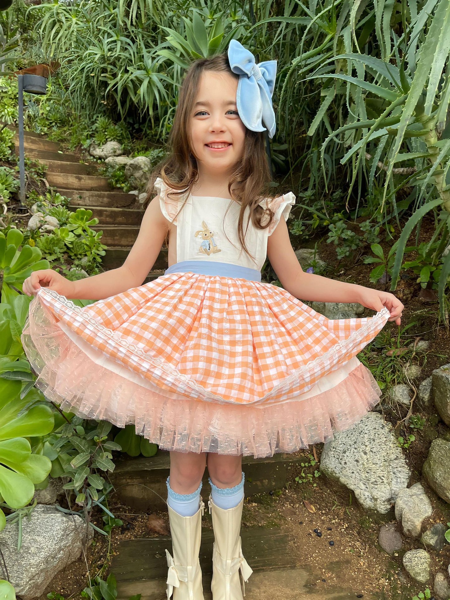 Clemmie's Carrots Vintage Orange Plaid Dress