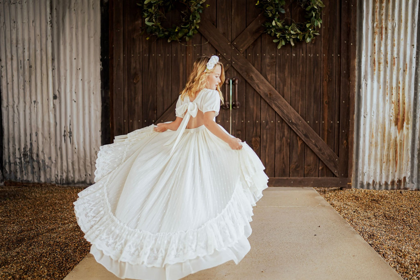 Valarie's Ivory Enchanted Hi-Low Maxi dress