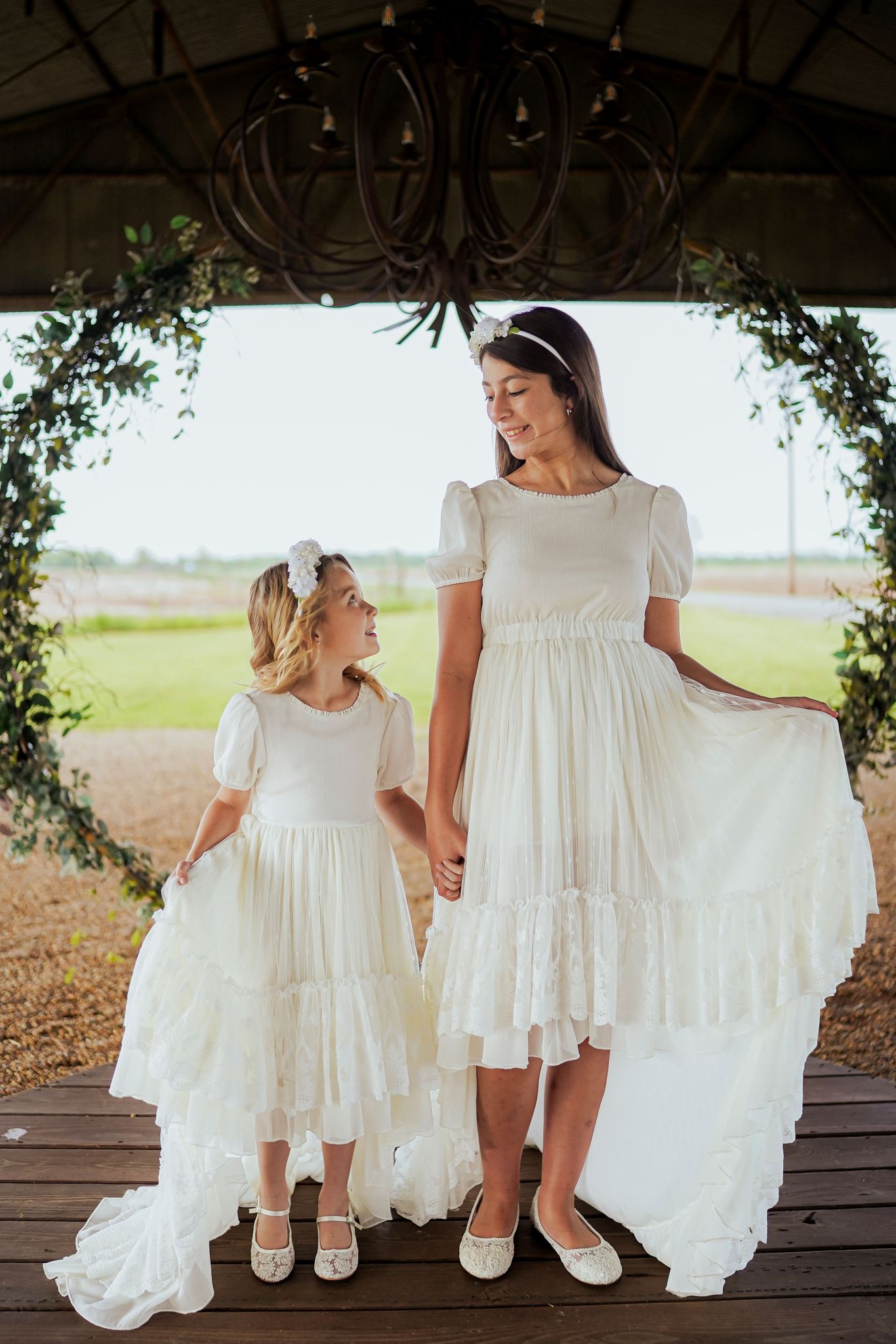 Valarie's Ivory Enchanted Hi-Low Maxi dress