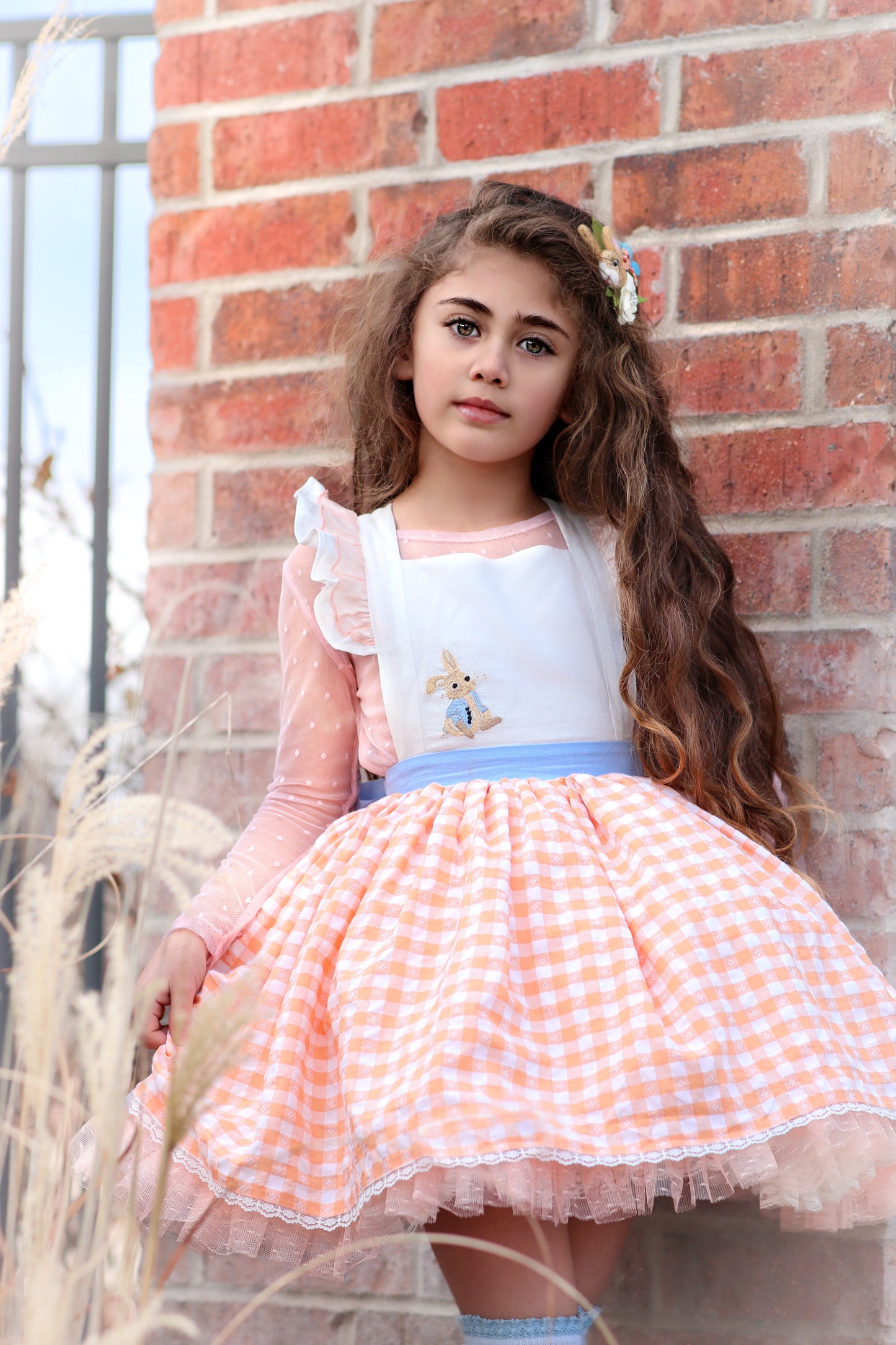 Clemmie's Carrots Vintage Orange Plaid Dress