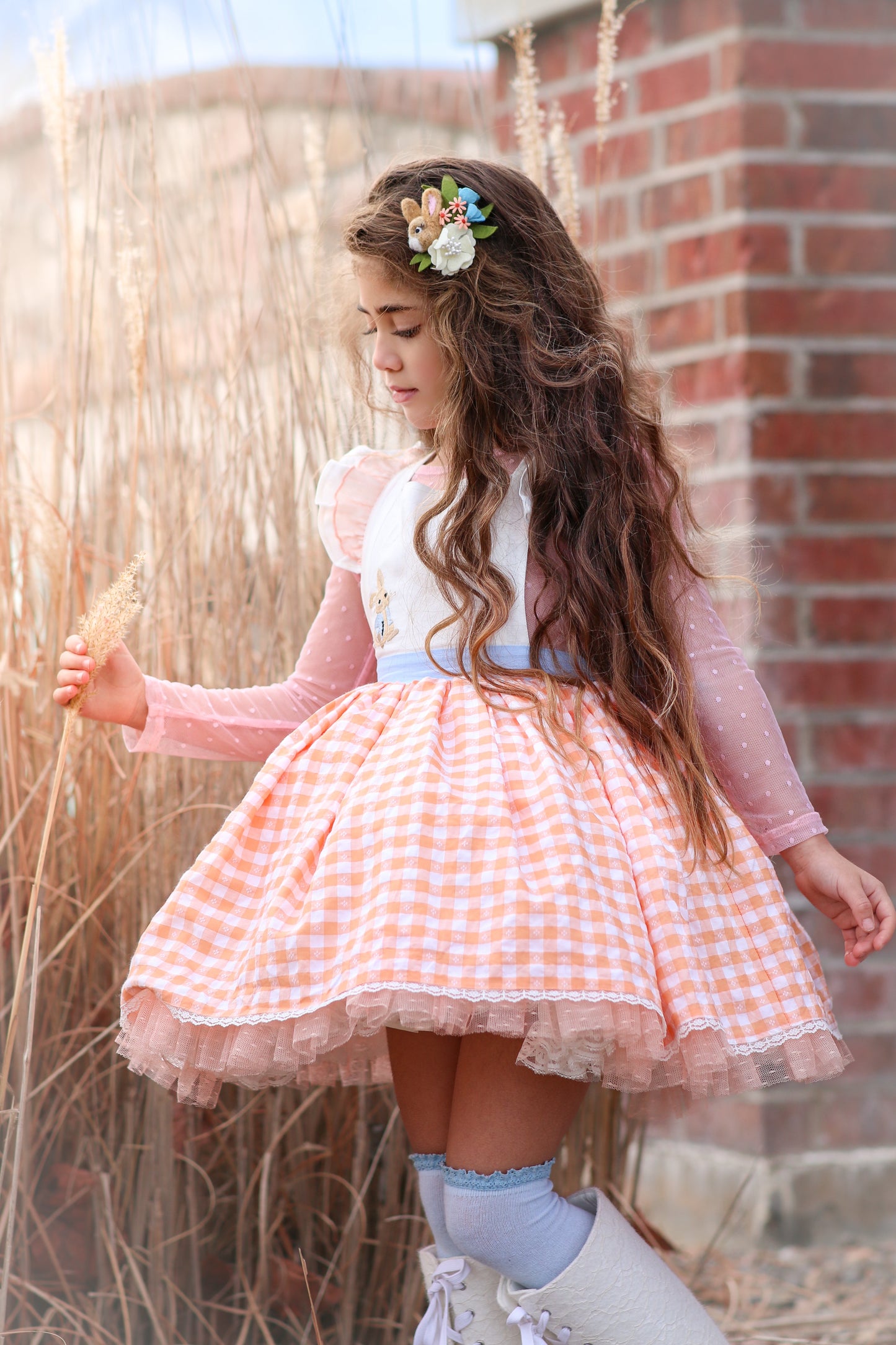 Clemmie's Carrots Vintage Orange Plaid Dress