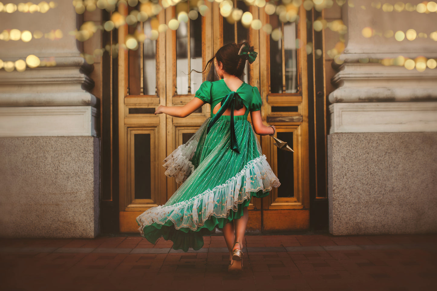 Analee's Enchanted Emerald Holiday Dress - ship on 12/13 Priority