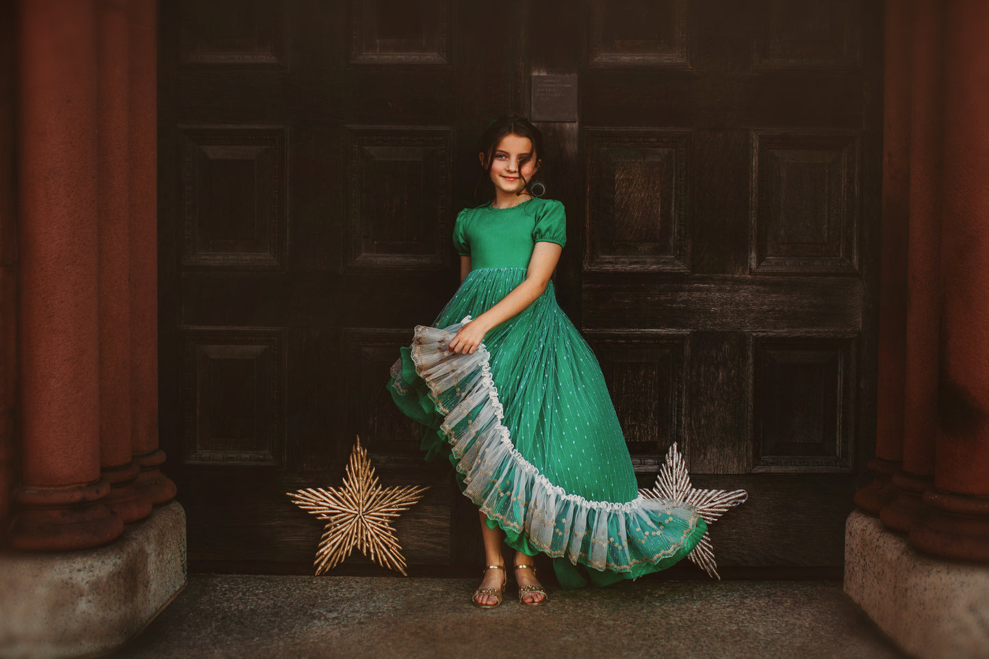 Analee's Enchanted Emerald Holiday Dress - ship on 12/13 Priority