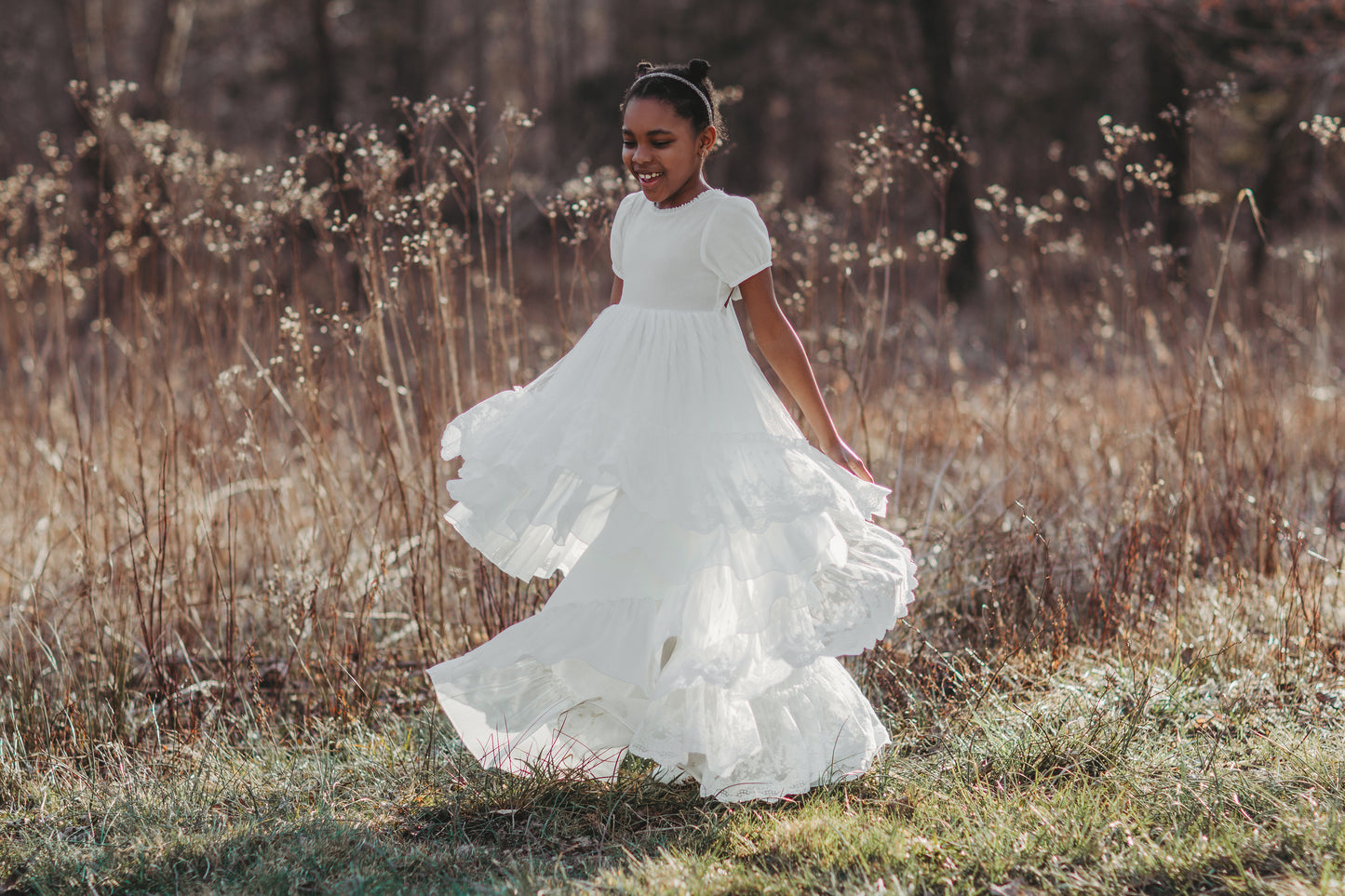 Valarie's Ivory Enchanted Hi-Low Maxi dress