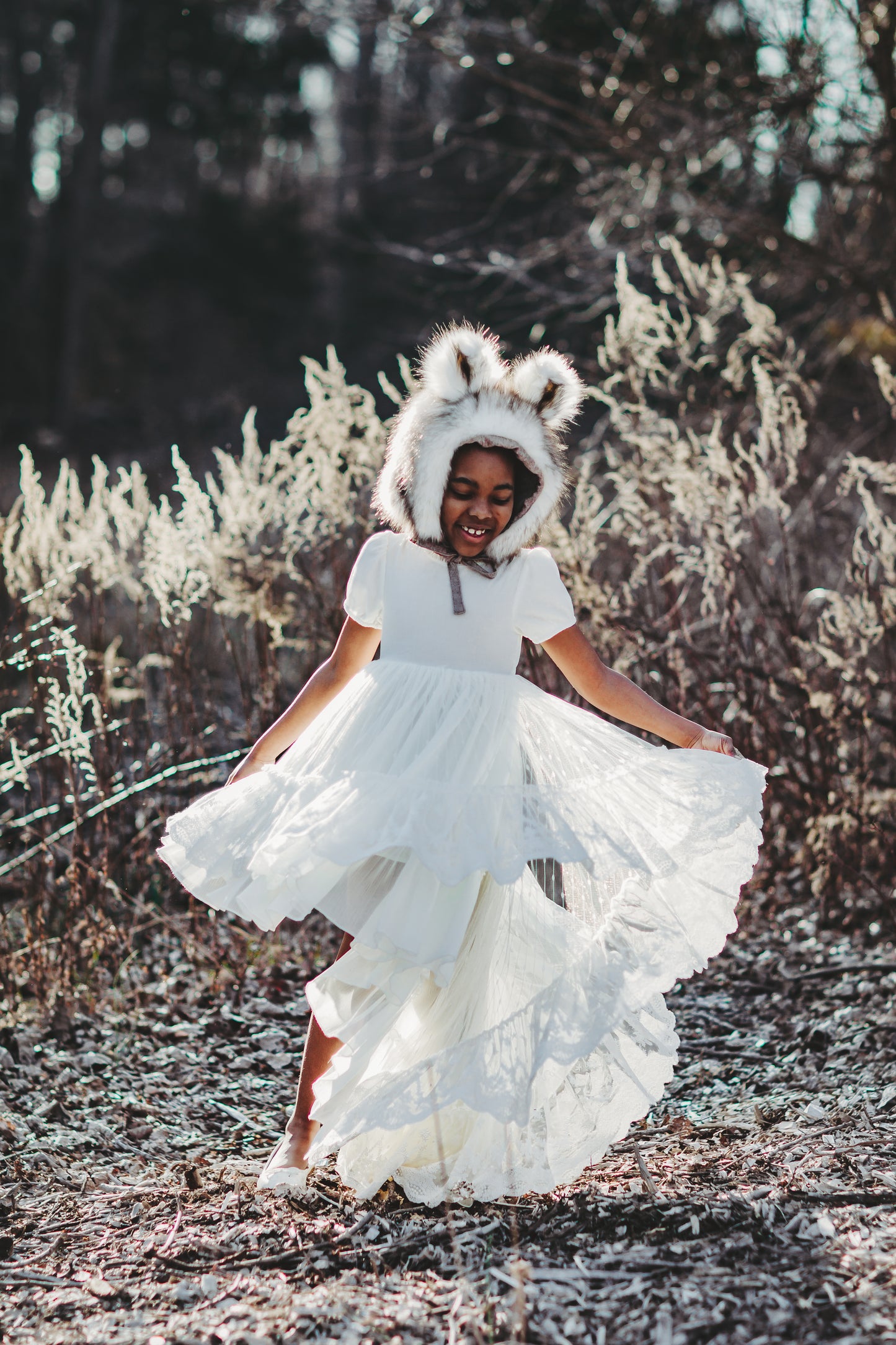 Valarie's Ivory Enchanted Hi-Low Maxi dress