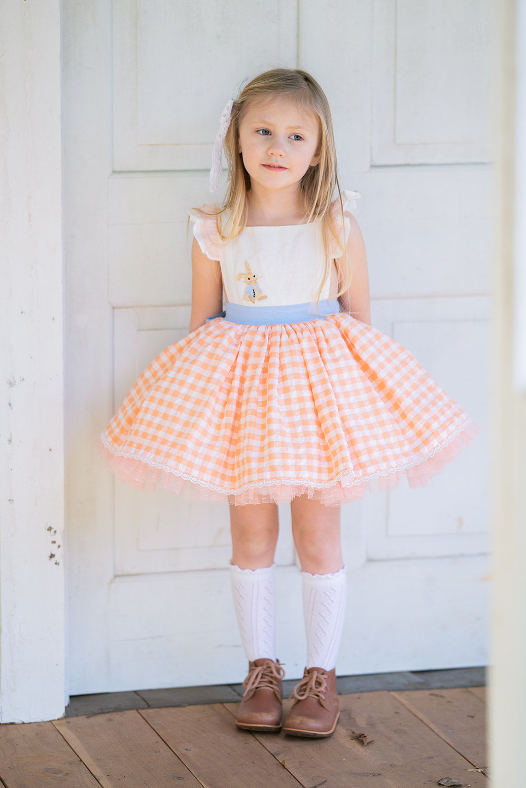 Clemmie's Carrots Vintage Orange Plaid Dress