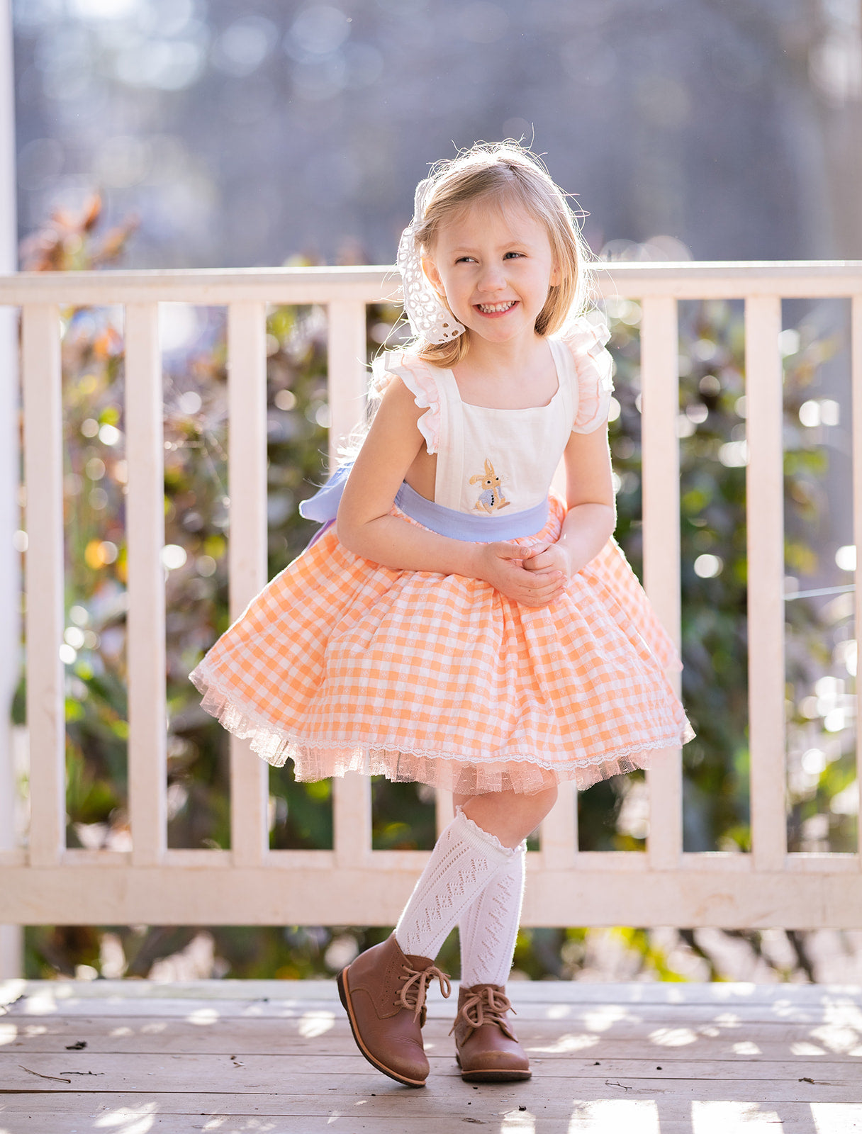 Clemmie's Carrots Vintage Orange Plaid Dress