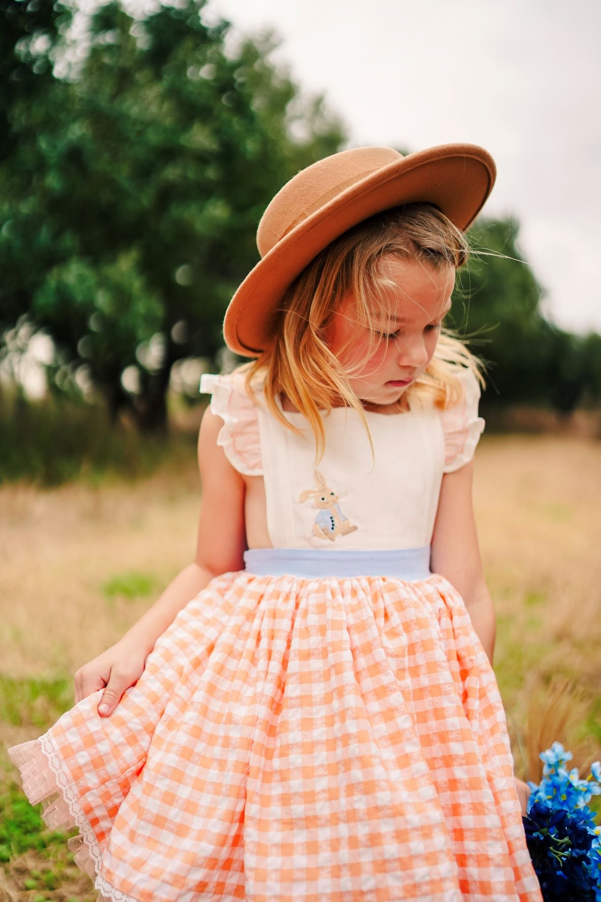 Clemmie's Carrots Vintage Orange Plaid Dress