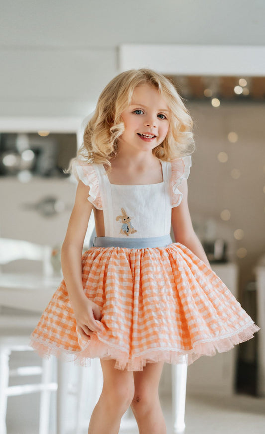 Clemmie's Carrots Vintage Orange Plaid Dress