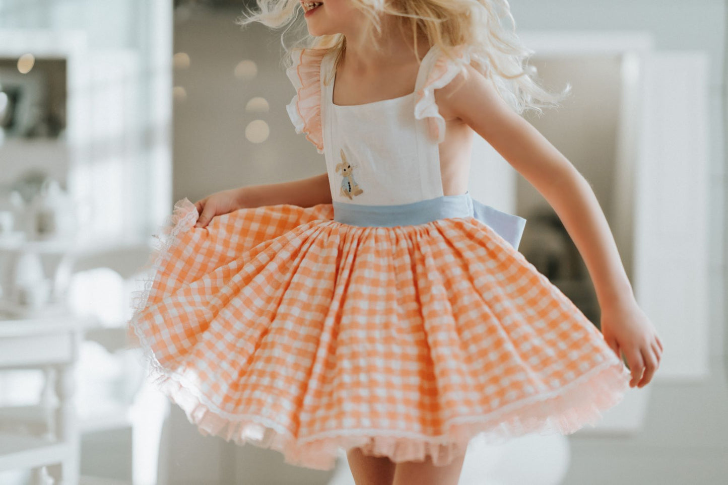 Clemmie's Carrots Vintage Orange Plaid Dress