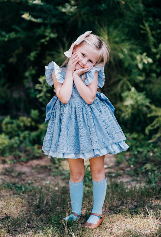 Riley's Vintage Blue Lace Pinafore