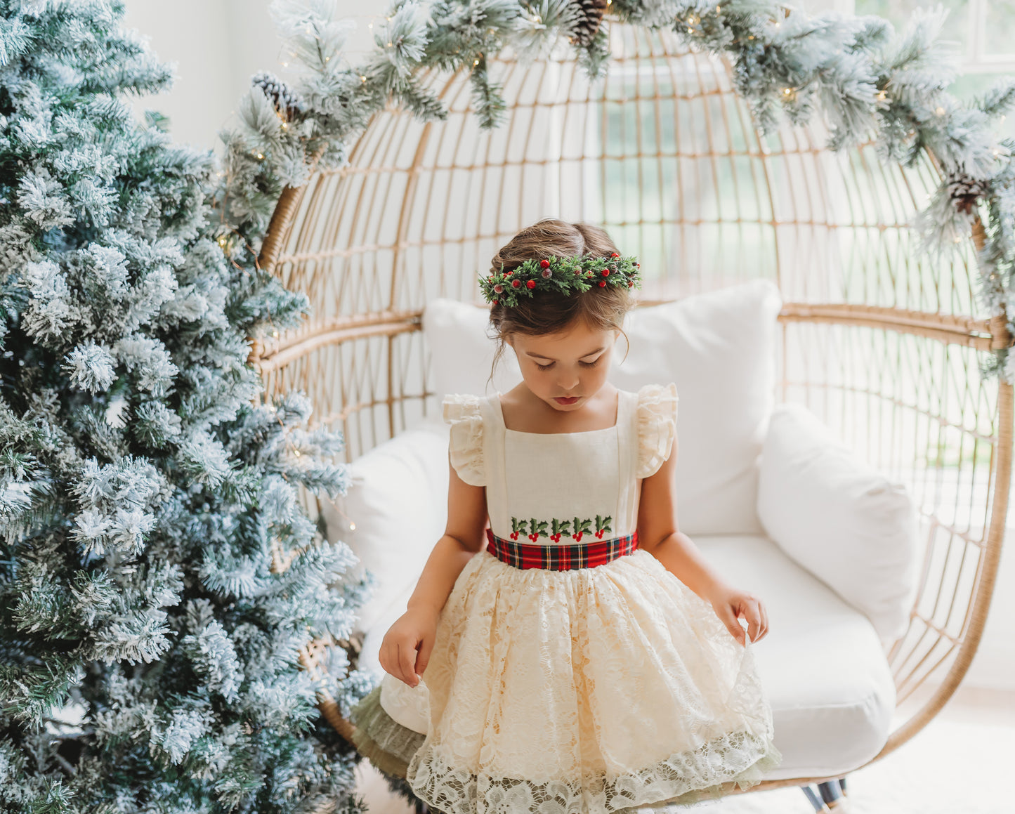 Wren's Winterberry Vintage Christmas Lace Dress