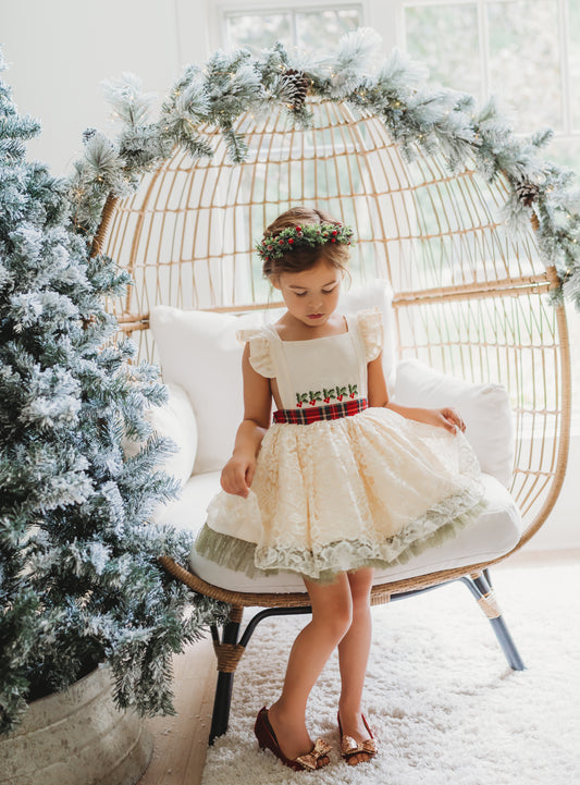 Wren's Winterberry Vintage Christmas Lace Dress