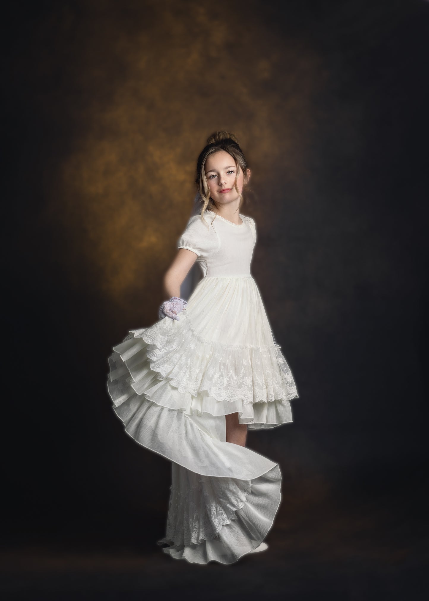 Valarie's Ivory Enchanted Hi-Low Maxi dress