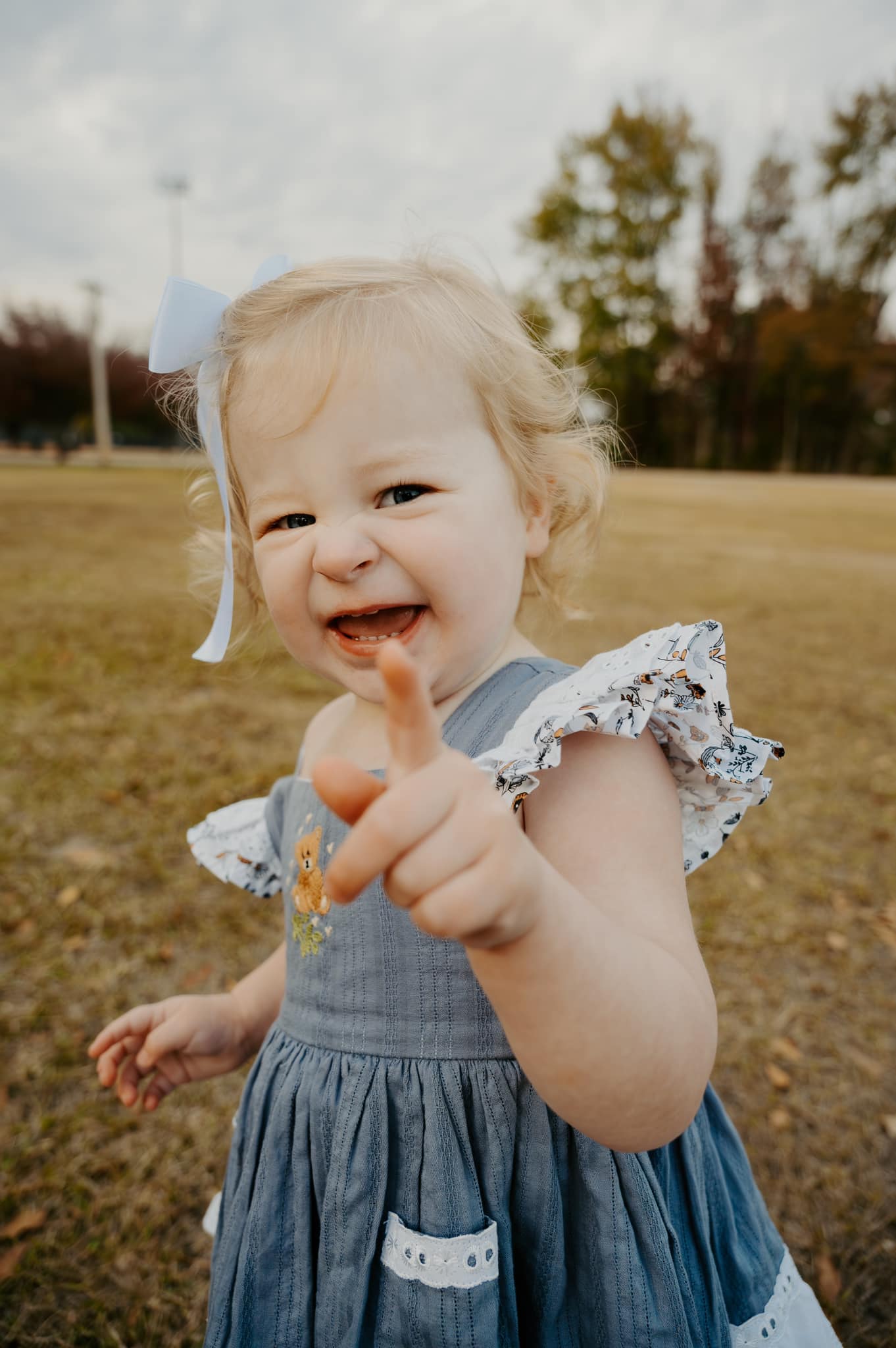 Willow's Bear with Blossoms vintage pinafore and blooms - PREORDER