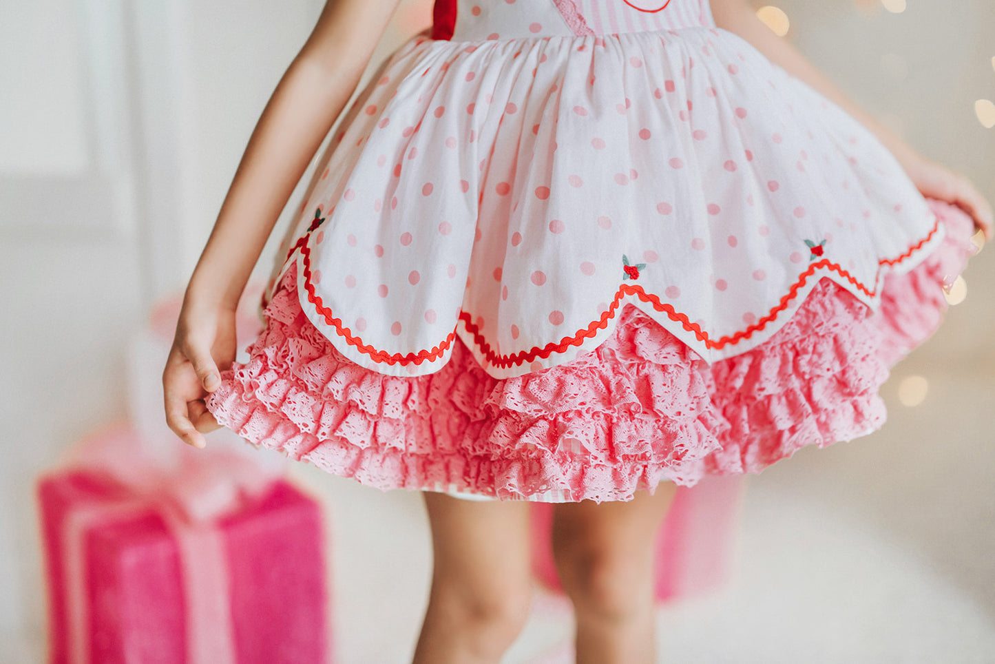 Pink Peppermint Santa Pettiskirt Dress - PREORDER