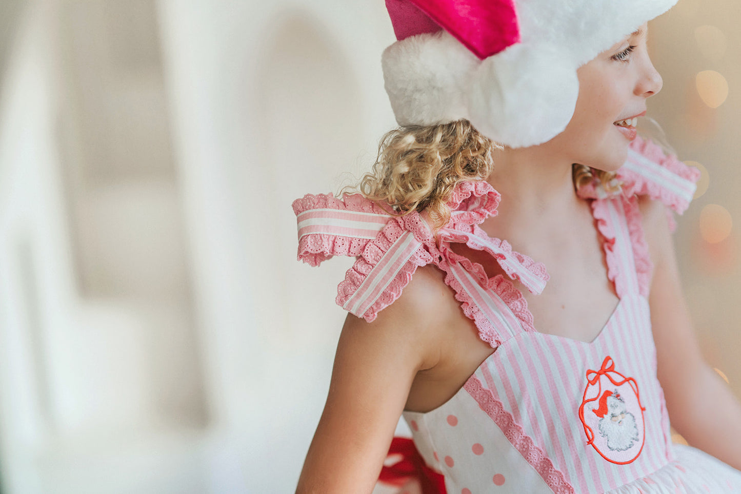 Pink Peppermint Santa Pettiskirt Dress - PREORDER