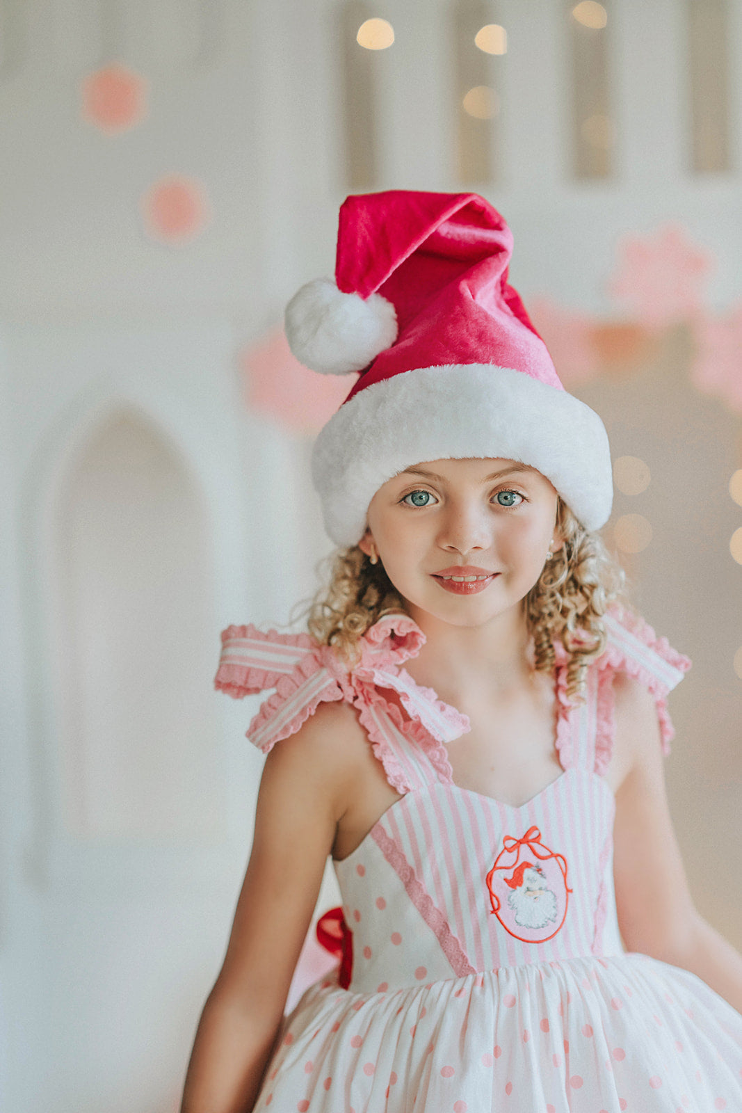 Pink Peppermint Santa Pettiskirt Dress - PREORDER