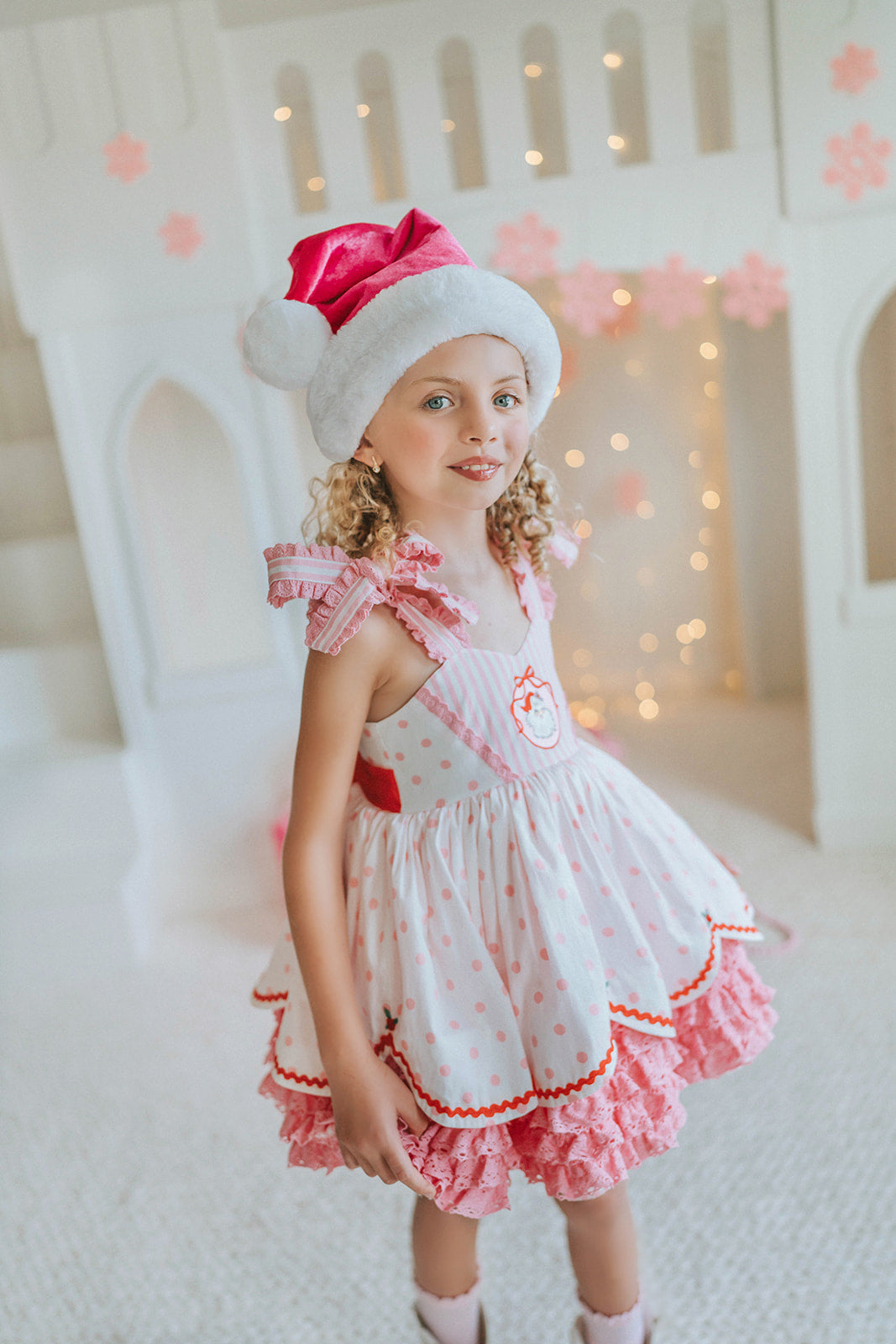 Pink Peppermint Santa Pettiskirt Dress - PREORDER