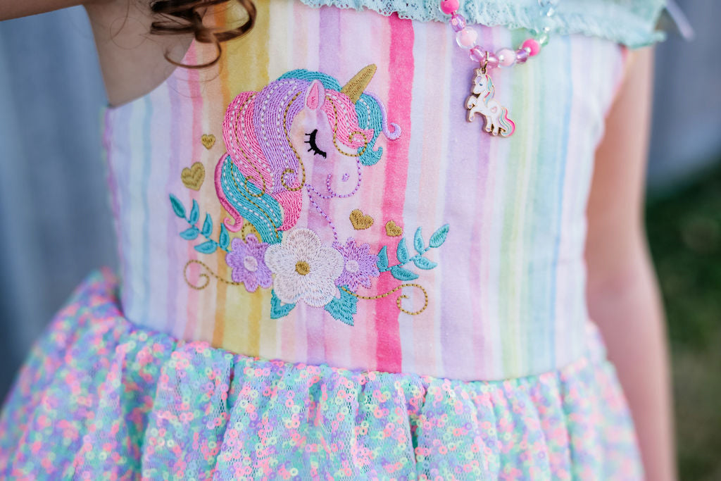 Unicorn Confetti Dreams Dress and Bloomers - PREORDER