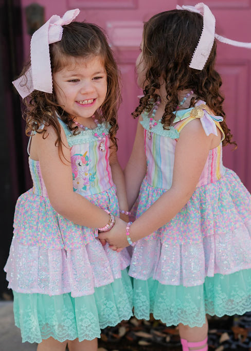 Unicorn Confetti Dreams Dress and Bloomers - PREORDER