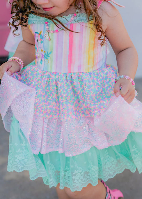 Unicorn Confetti Dreams Dress and Bloomers - PREORDER