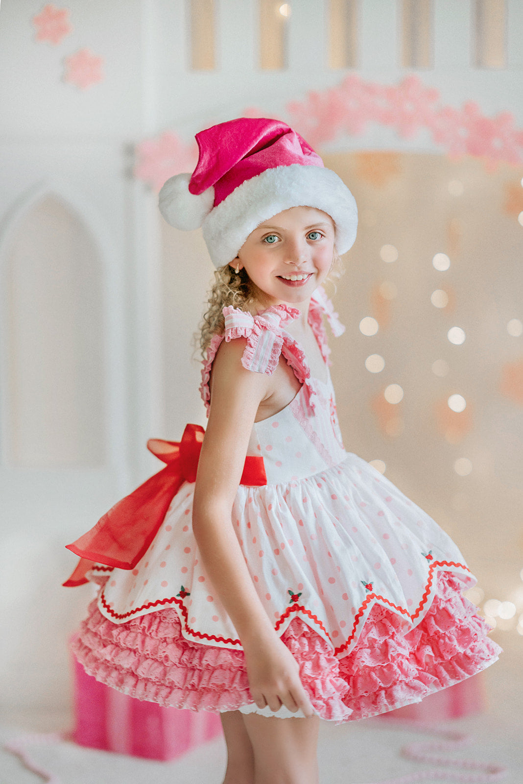 Pink Peppermint Santa Pettiskirt Dress - PREORDER