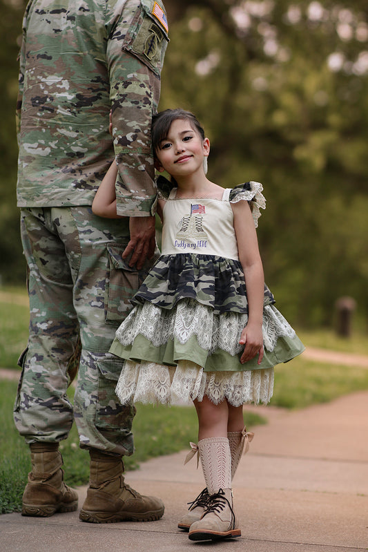 Hero's Hug Dress with embroidery words
