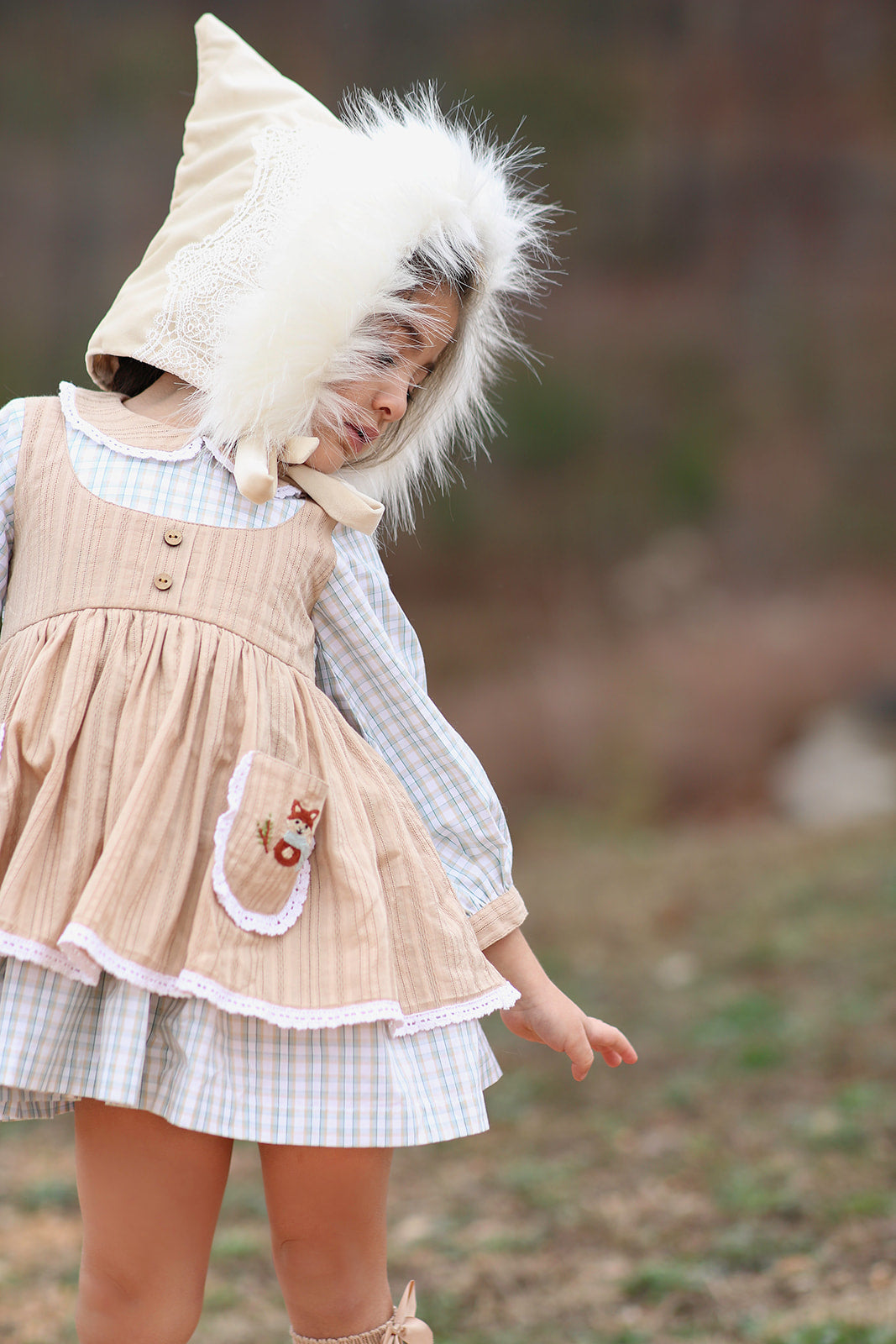 Little Fox Tales Apron Dress - PREORDER