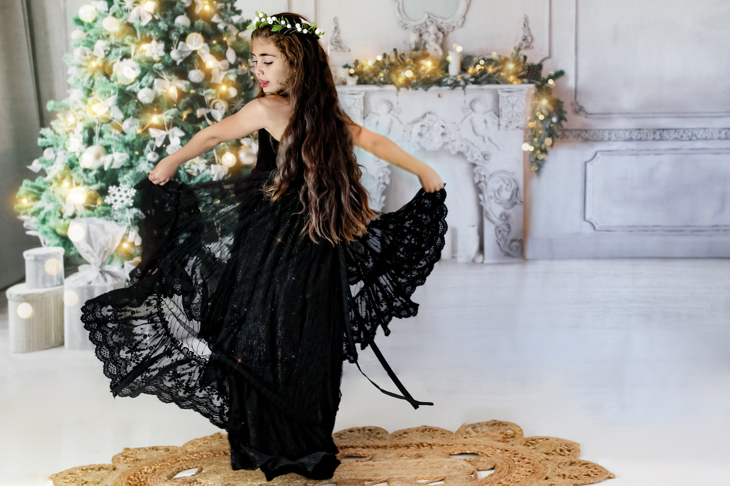 Midnight Masquerade Holiday Hi-Lo Dress