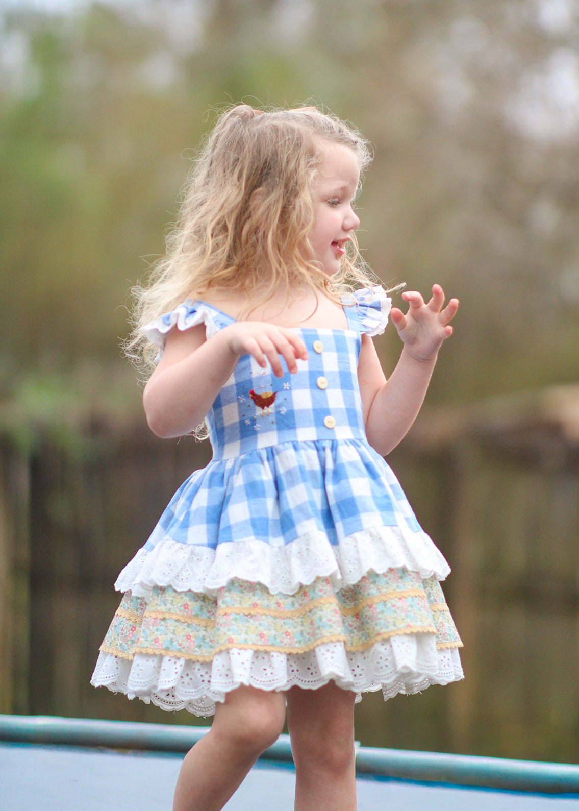 Ellie Jo's Wildflower Hen Pinafore set - PREORDER