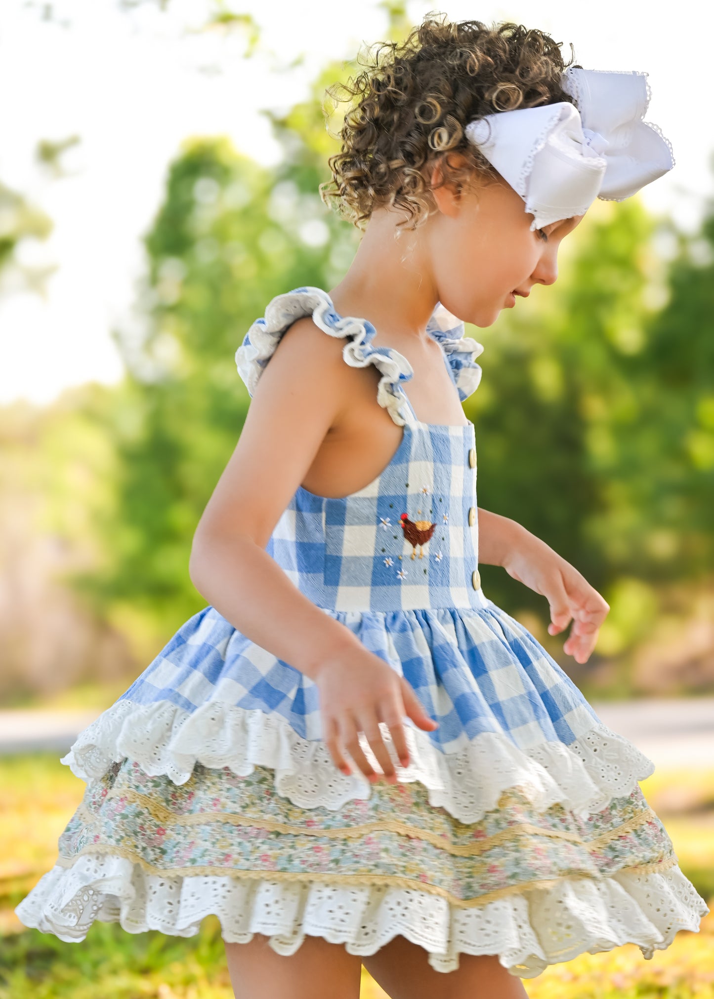 Ellie Jo's Wildflower Hen Pinafore set - PREORDER