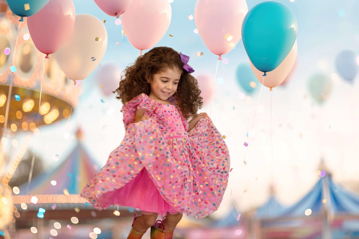 PREORDER - Millie's Confetti Party Pink Dress - PREORDER