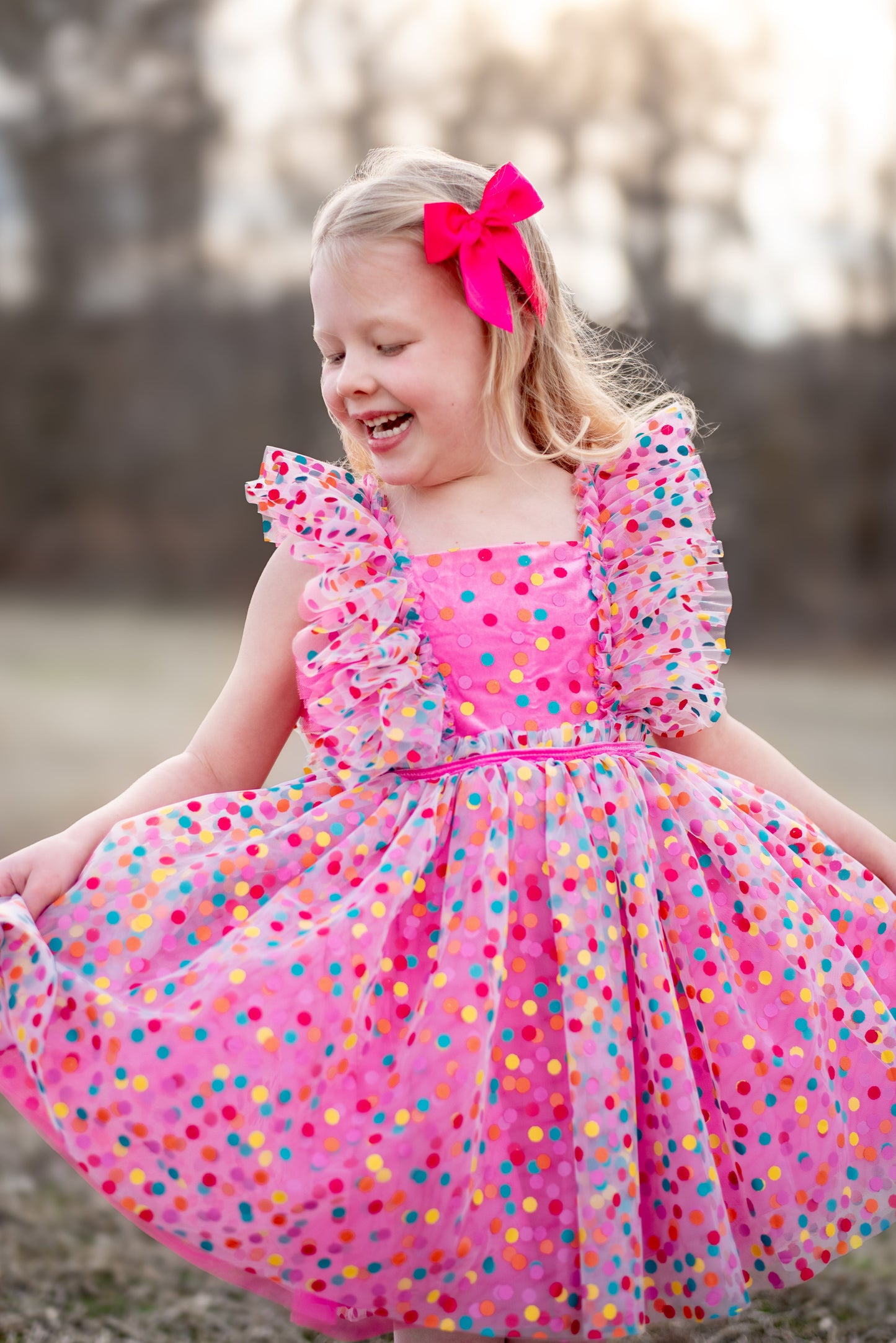 PREORDER - Millie's Confetti Party Pink Dress - PREORDER