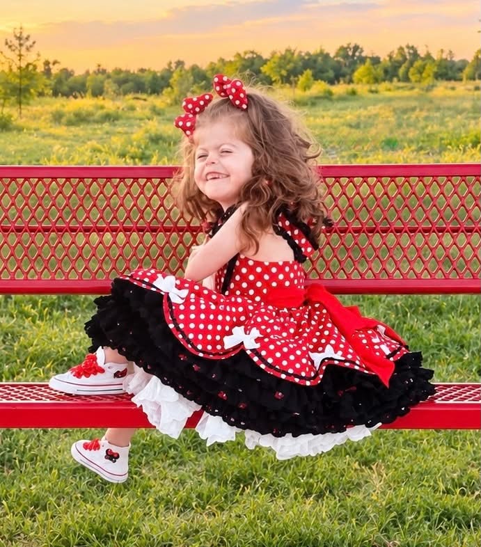 Polka Dot Party Dress and Blooms - PREORDER